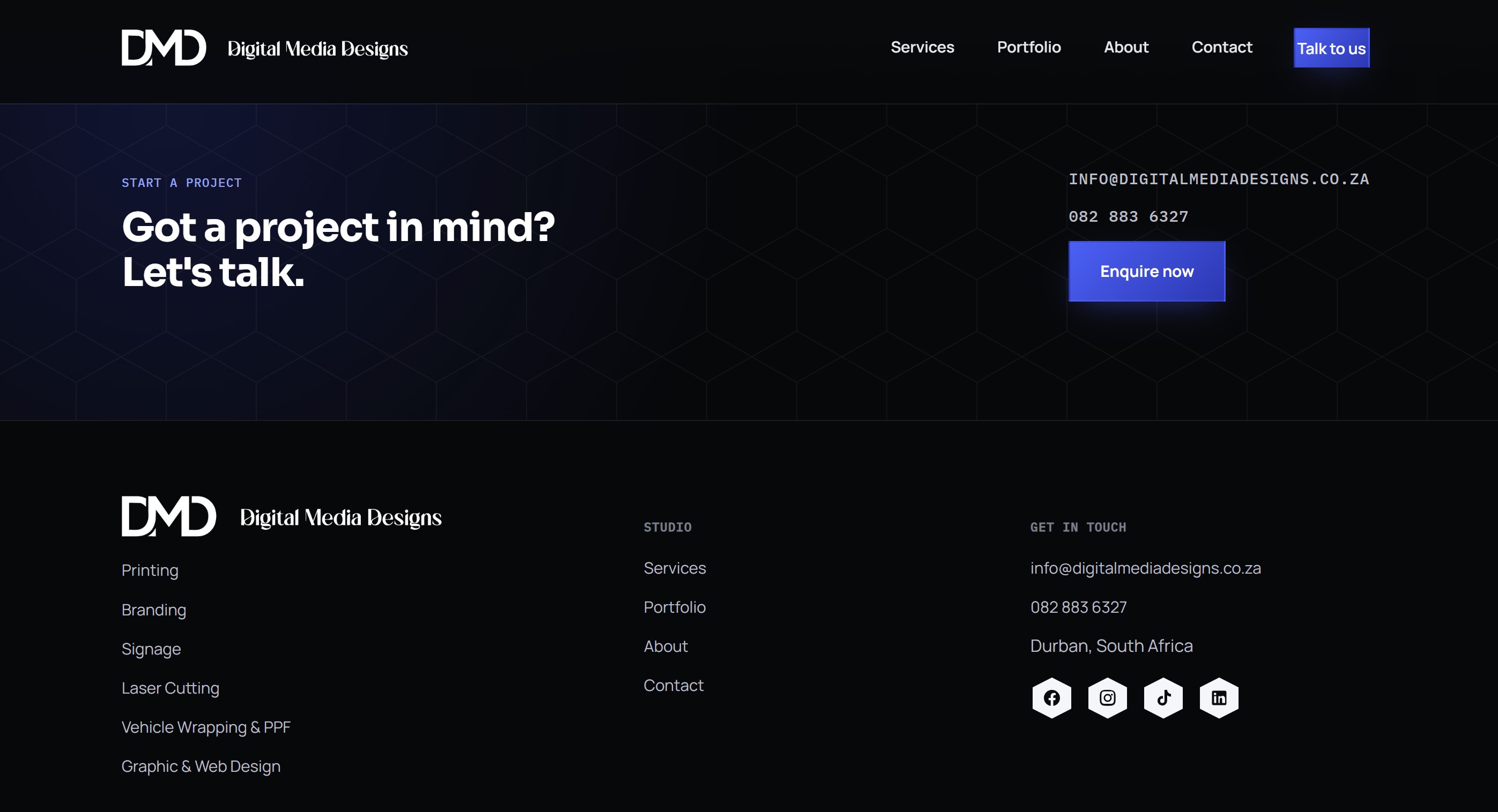 Digital Media Designs — contact section